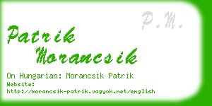 patrik morancsik business card